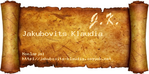 Jakubovits Klaudia névjegykártya